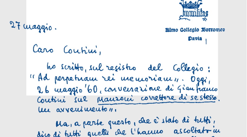 lettere Angelini Contini collegio Borromeo